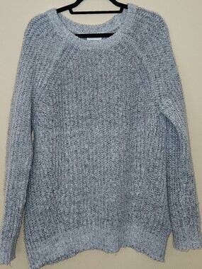 Chic Soul Gray White Marled Chunky Knit Oversized Sweater 1X